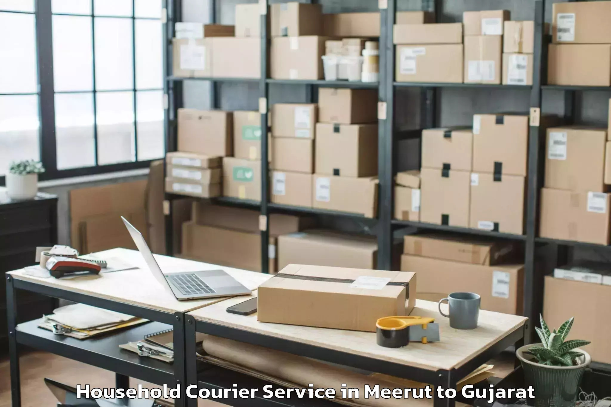 Easy Meerut to Sanand Household Courier Booking